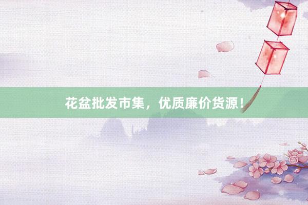 花盆批发市集，优质廉价货源！