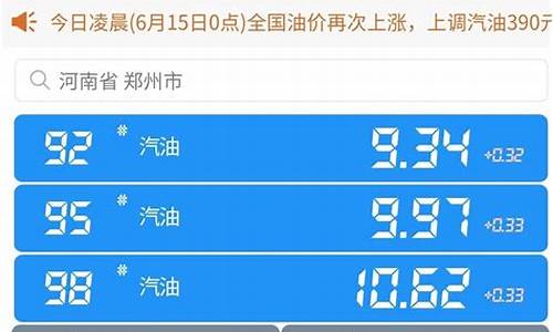 河南省今日油价92汽油价格表_河南今日油